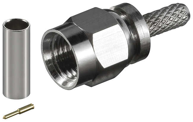 SMA-Plug Cr/Solder RG174U