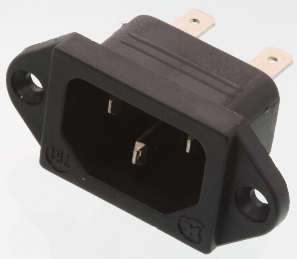 IEC C14 Power Connector, Spacing=40mm 4,8mm.