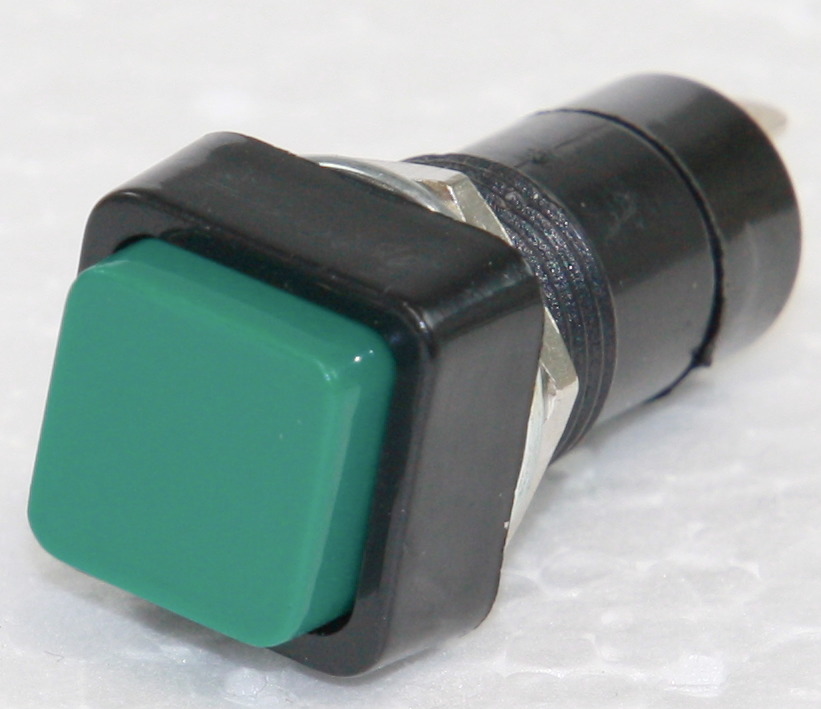 Momentary Switch 125V 3A Green OFF-(ON)