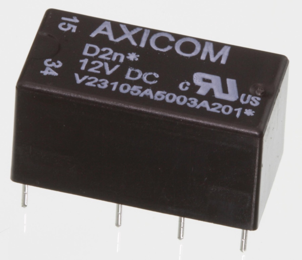 Axicom Relæ12V/150mW/960R/DPDT/2xSkifte/2A-250VAC