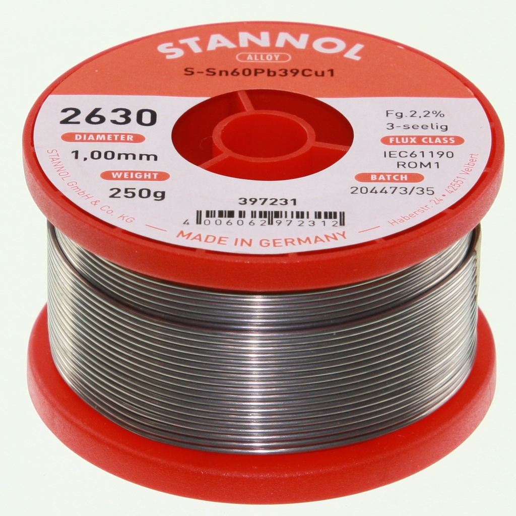 Loddetin spec 2630 2,2% 1,0mm 250g/ 397231