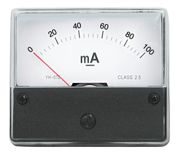 Indbygningsinstrument 0-100mA DC