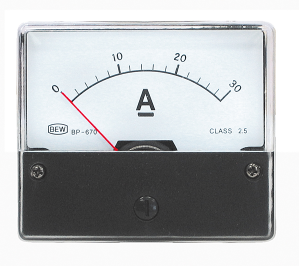 Indbygningsinstrument 0-15A DC