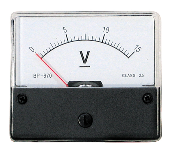 Indbygningsinstrument 0-15V DC