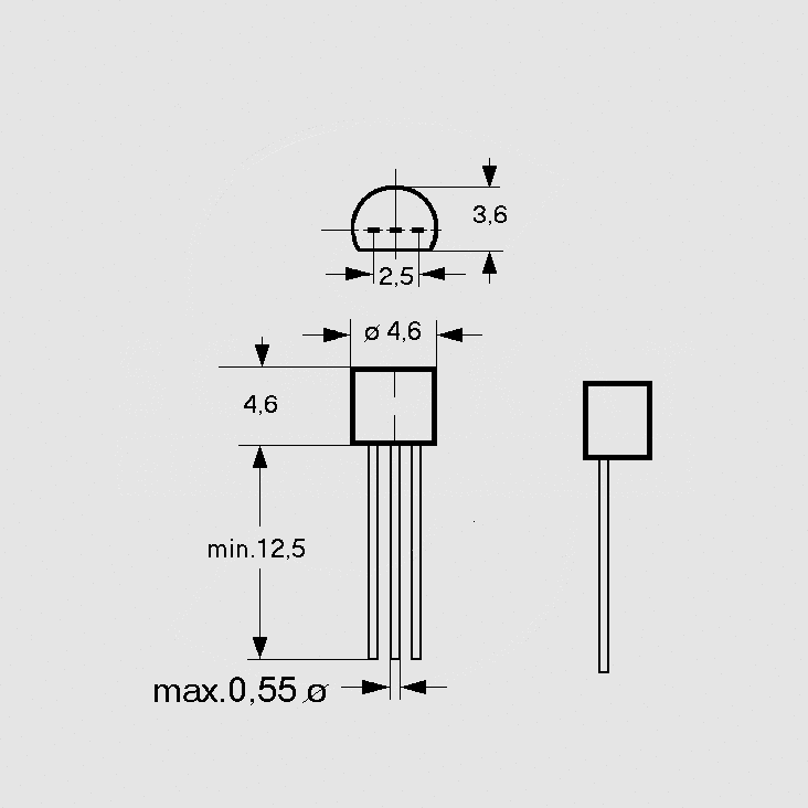 NPN 45V 0,1A 0,5W B:220-475 TO92 