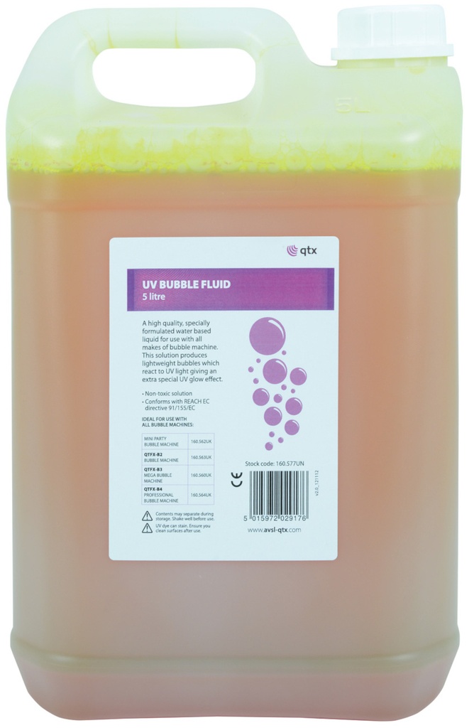 Sæbeboblevæske, UV-Aktiv, 5 L