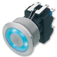 Switch 2xU 250V 5A Ring Blue Momentan MSM22TDR-BL