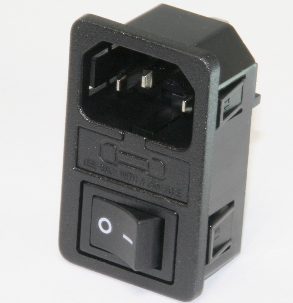 IEC C14 Power Connector Switch,1xFuseh.,Snap
