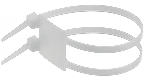 Kabelbinder med skilt 24x29mm, 50 stk.
