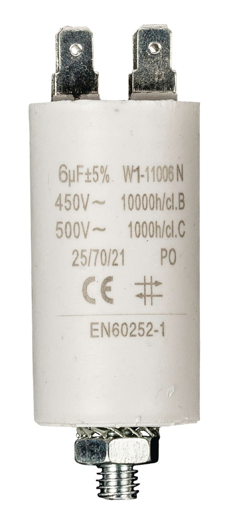 Motorstart kondensator 6uF, 450V Ø30x57mm