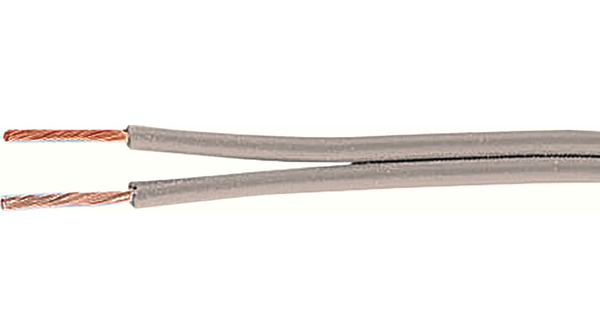 Silikone kabel 2-leder 2x0.75 mm² Grå
