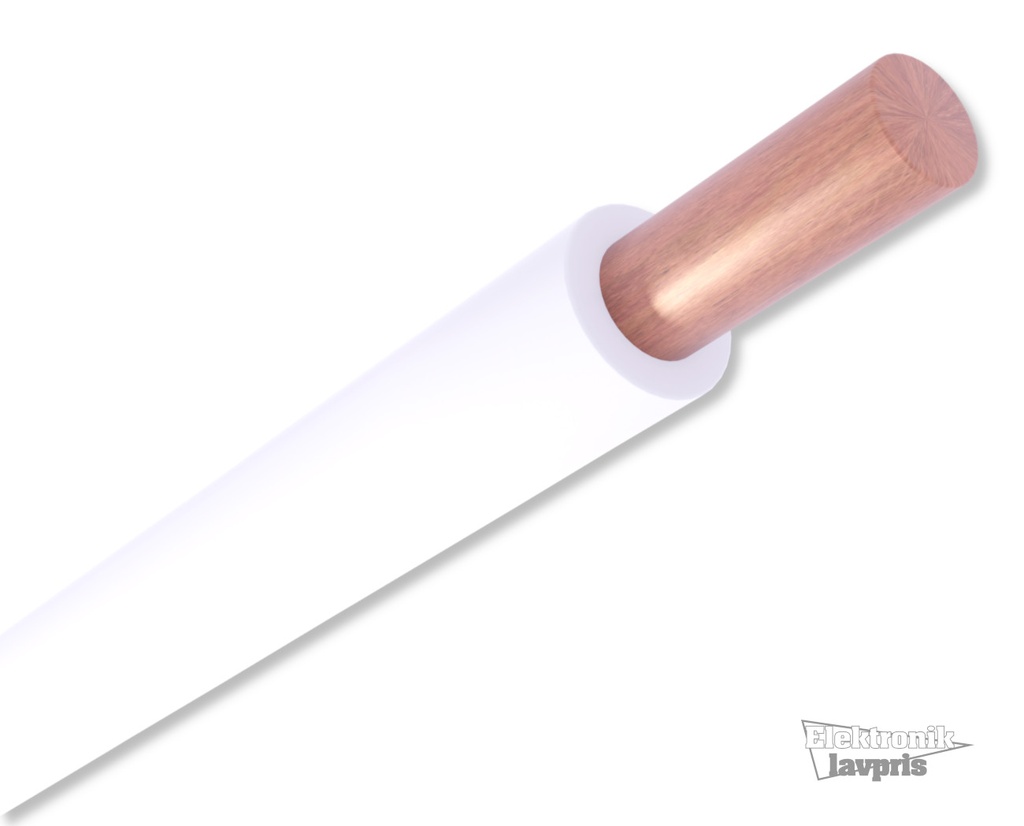 Wire H07V-U 1,5mm², Solid, (Hård), hvid