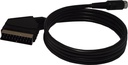 DIN 13P han / Scart Han 2m. Sort