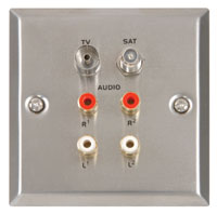 TV/Audio &amp; Satellite/Audio vægpanel, sølv