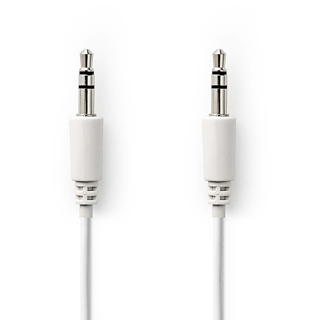 Minijack Stereo, han > han, 2 meter, hvid