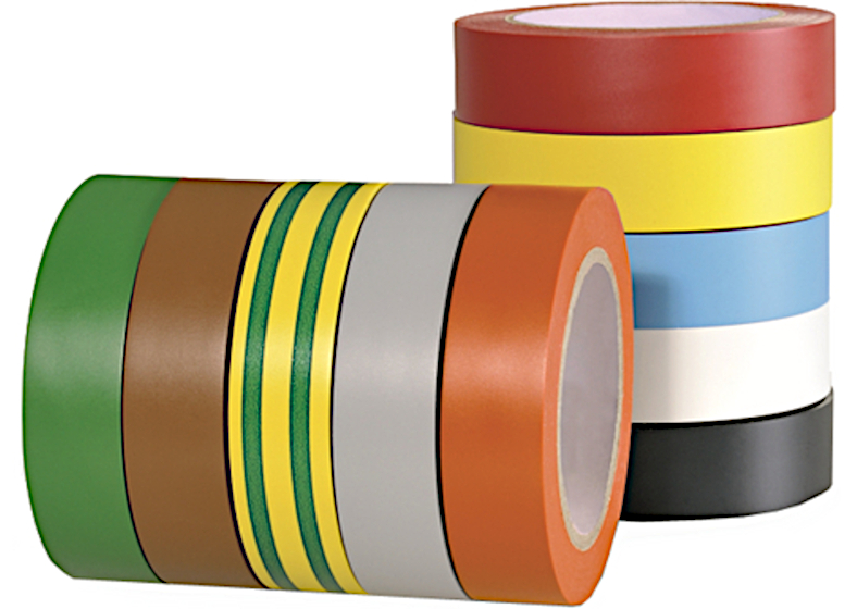 Isoleringstape, 10 ruller a 10m x 15mm, div. farver