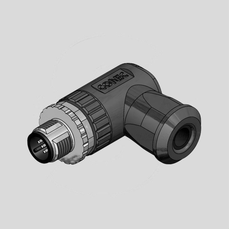 Male Cable Con. 5-Pole Screw Term 90&deg;