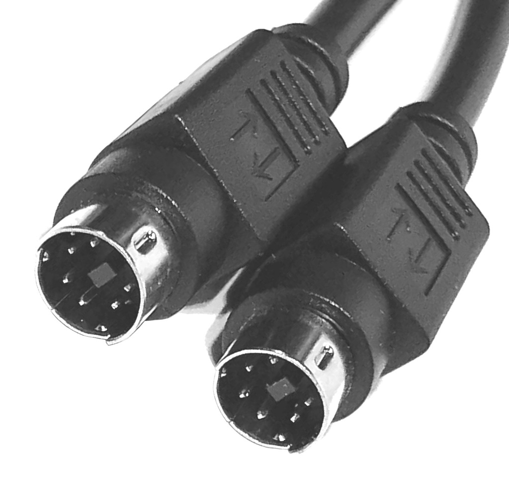 PS/2 kabel, han/han, 1m. SORT