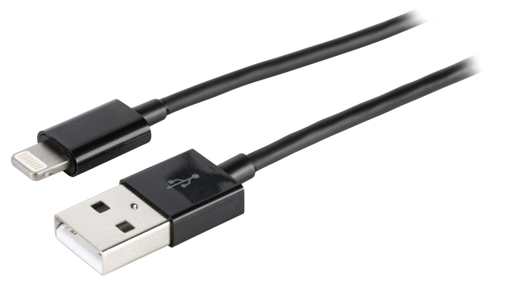 Lightning cable male – USB A male 1m black