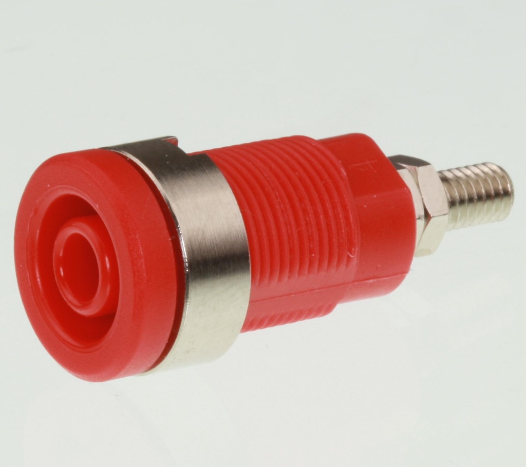Safety Banana Socket 32A, 4mm. Rød/Red