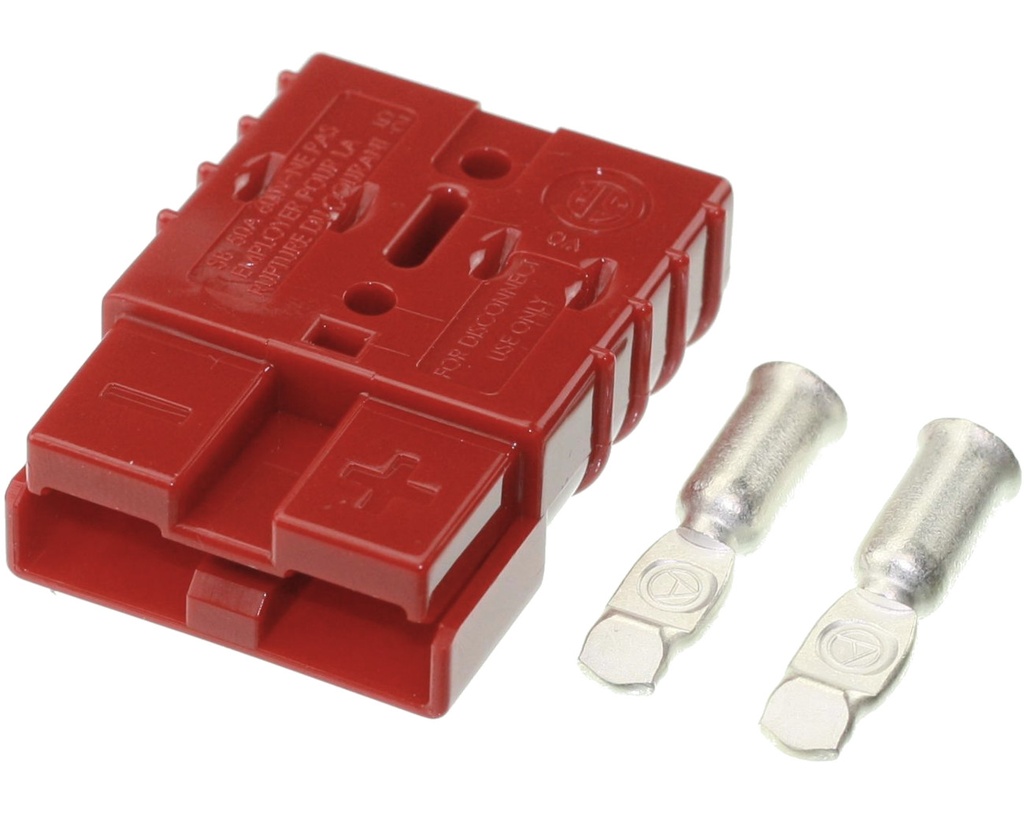 Batteristik Han 2P 50A 12/24V DC Rød