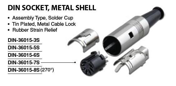 DIN HUN 5-pol 360¤ "X" Metal POSE med 10 stk.