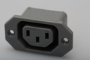 IEC C13 Power Jack, Spacing=40mm 2,8mm GRÅ