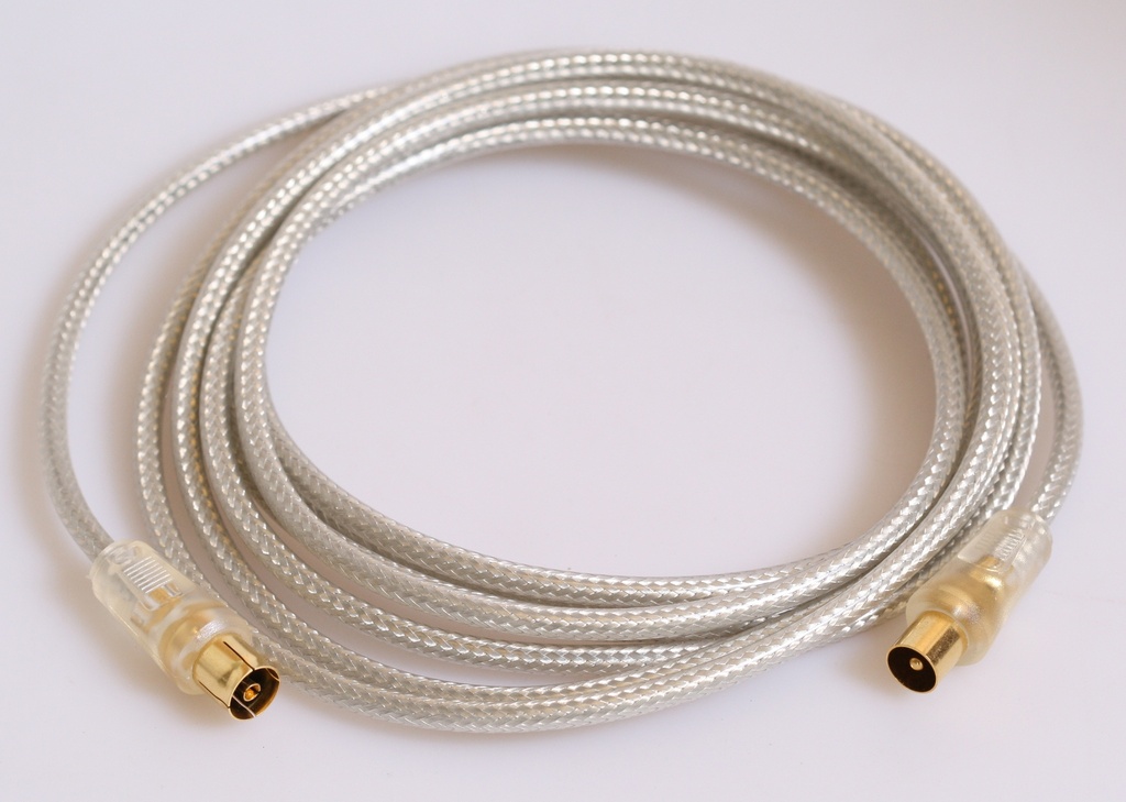 HQ antennekabel, Coax han <-> Coax hun, sort, 3m.