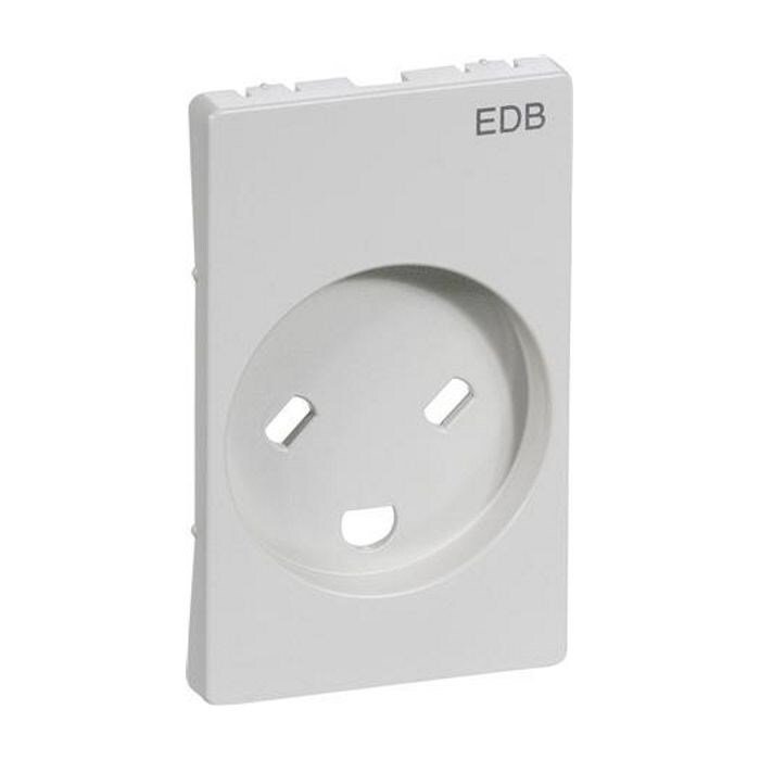 Afdækning for EDB stikkontakt 1.5 modul 2-pol, m/jord, lysgrå