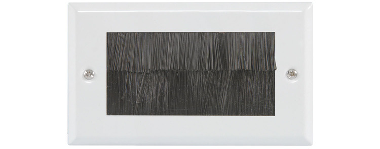 Brush wallplate double - white