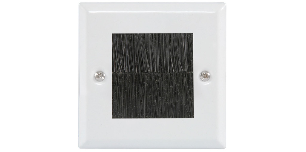 Brush wallplate single- white