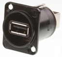 Neutrik USB chassis bøsning A/B USB 2.0 Sort