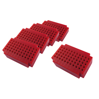 Micro-breadboard, 55 kontakter, RØD, 5 stk.