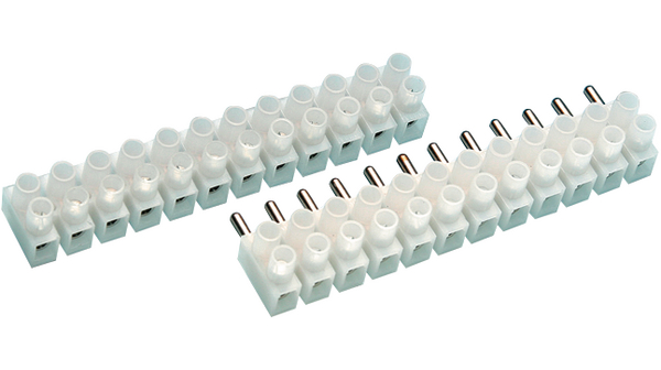 Klemrække m/sammenkobling, 12-polet, 2 dele, 2,5mm²