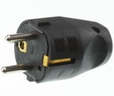 Schuko netstik han 230V, m. jord, SORT