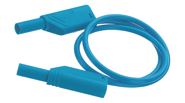 Safety test lead ø4mm blue 100cm CAT II