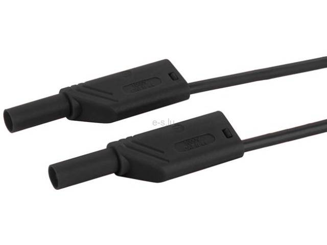 Safety test lead ø4mm black 100cm CAT II
