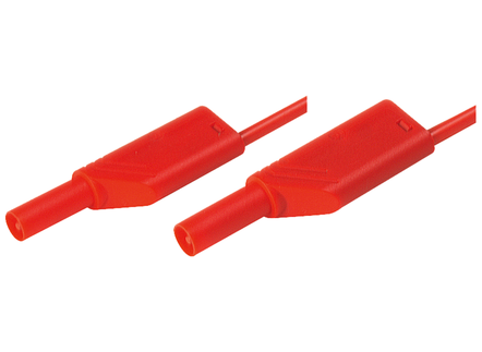 Safety test lead ø4mm red 100cm CAT II