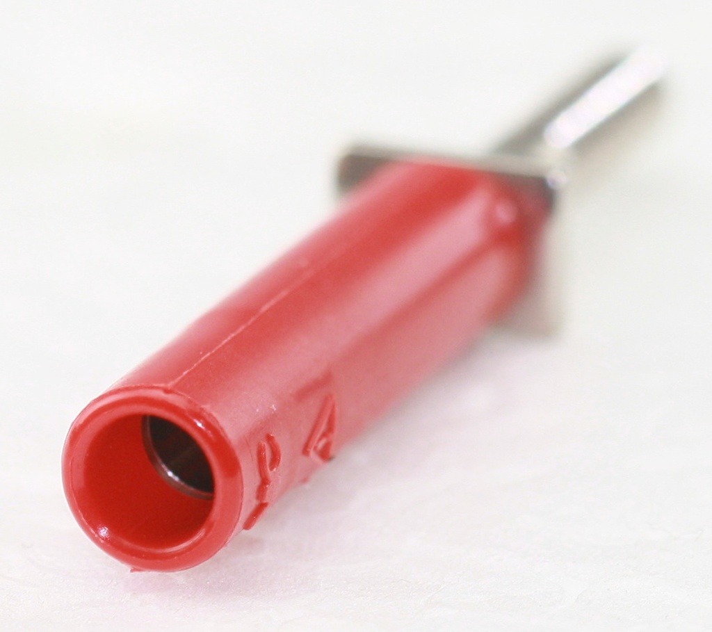 4 mm Screw-clamping Adapter 1000 V, CAT II / 25 A Rød