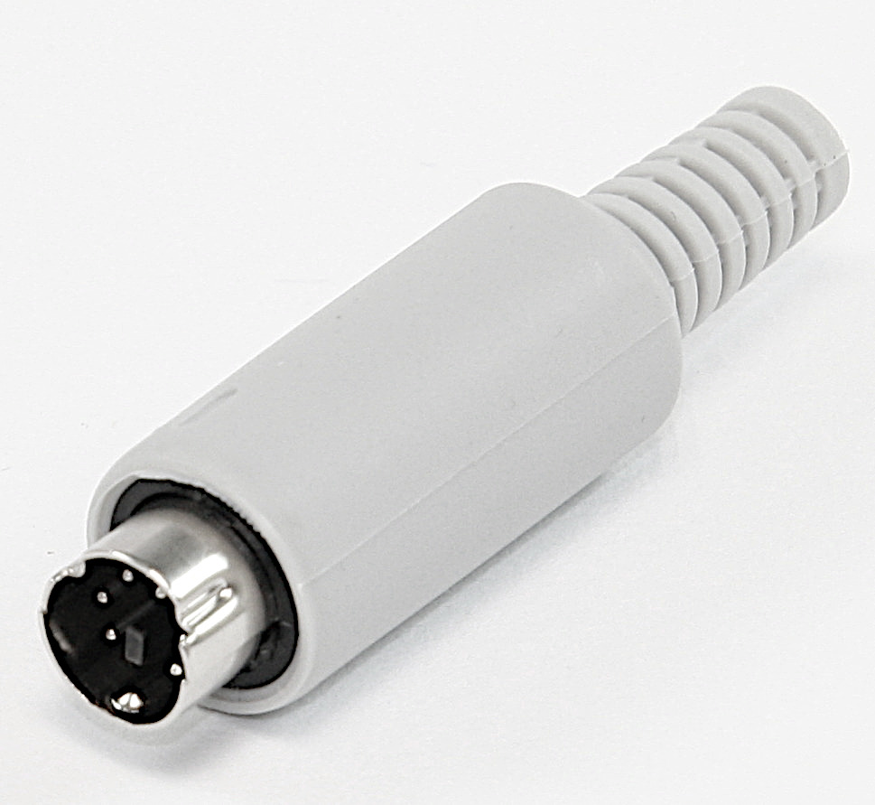 Mini-DIN Plug 6-Pole PS/2 GRÅ