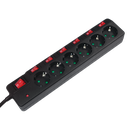 LogiLink® 6-way socket outlet with single and main ON/OFF switches