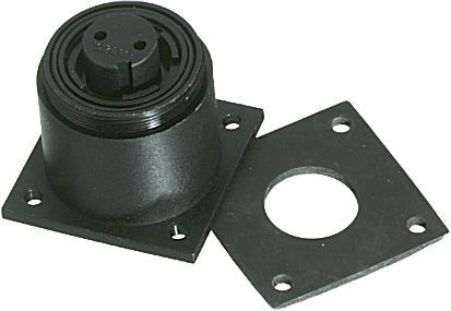 Bulgin serie Standard Buccaneer Standard Konnektor, Lige 2-Polet Stik, Flangemontering med Hun Kontakter, IP68
