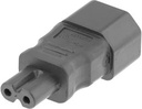 Strømadapter, IEC 60320 C14 til IEC 60320 C7, 250V/2,5A, sort