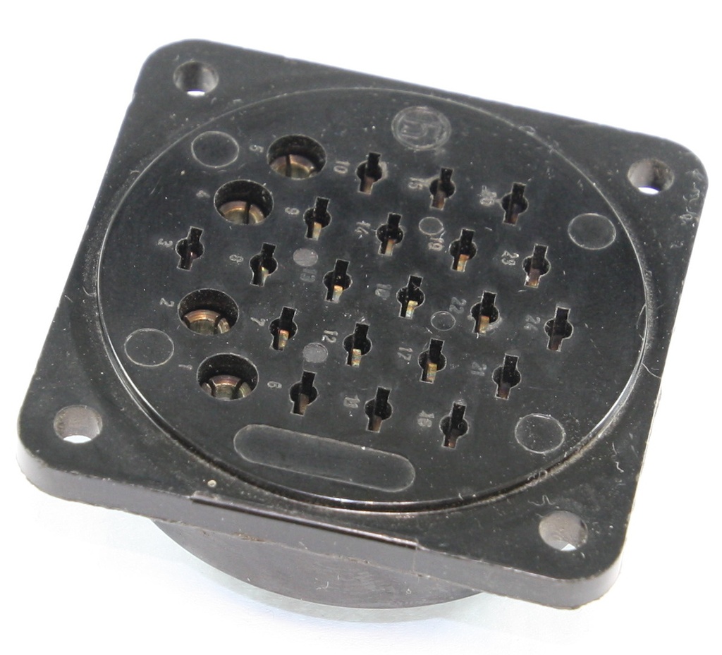 Hirschmann 24-polet stik SORT female chassis