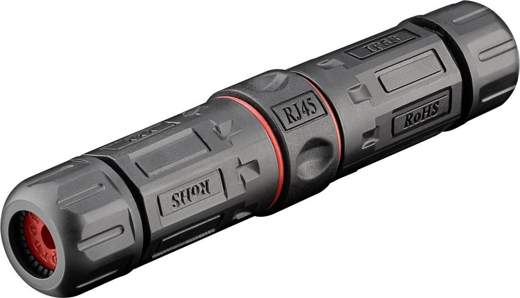 Outdoor (IP68) 2x shielded RJ45 modular connector, CAT 6 dustproof and waterproof, (8P8C)