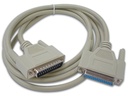 DSUB25 kabel, han/hun, 10m