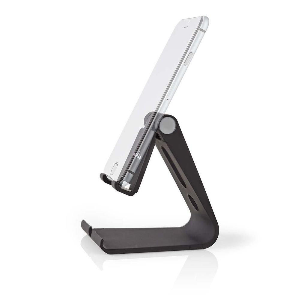 Smartphone- / tabletholder, justerbar, sort