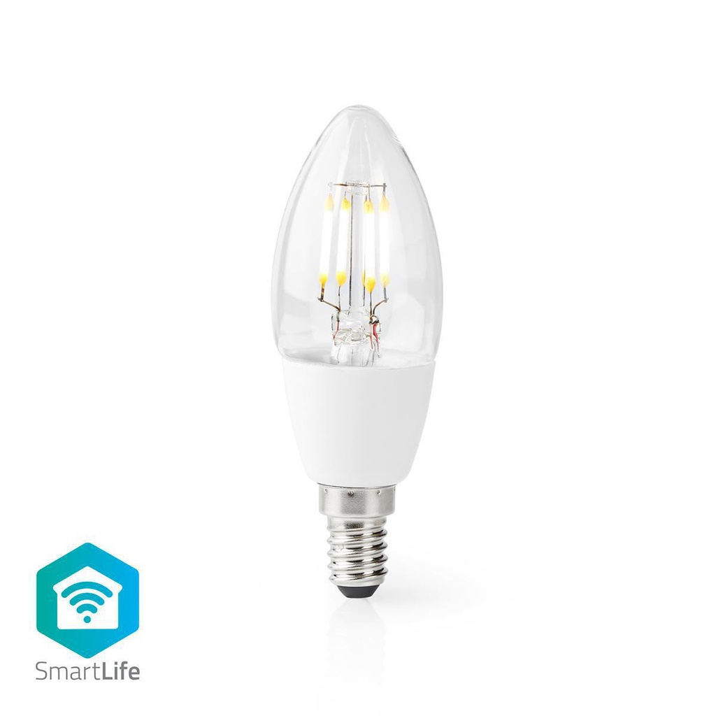 Wi-Fi Smart LED-pære | E14 | C37 | 5 W | 400 lm | Hvid