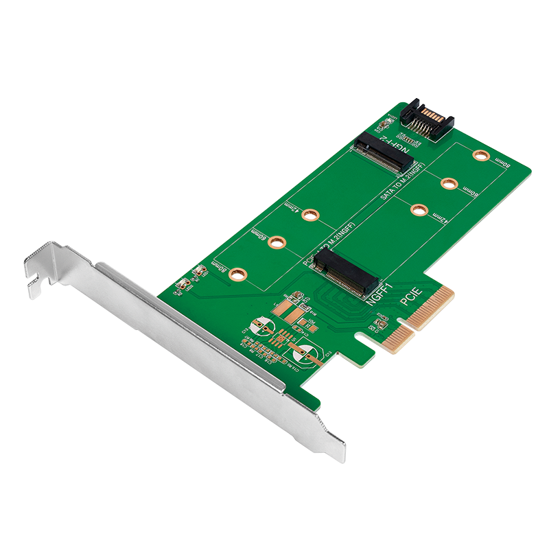 Dual M.2 PCIe adapter for SATA and PCIe SATA SSD