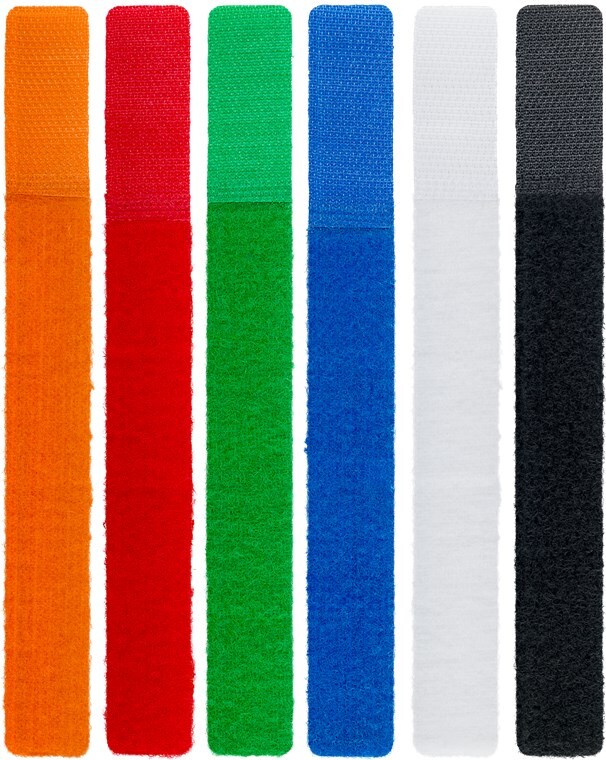 Velcrostrips, 17 x 2 cm, 6 stk. i farver